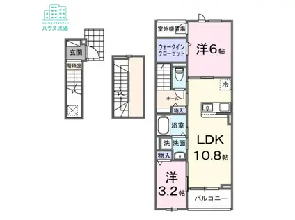 サニープレイス 古町(2LDK/3階)の間取り写真