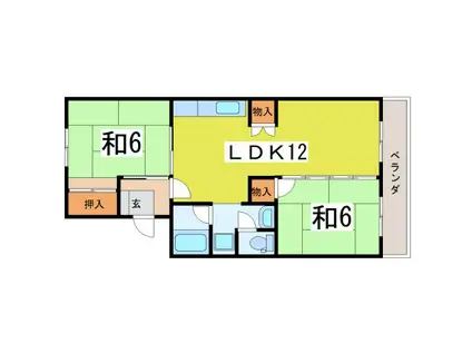 メゾンサンクレール(2LDK/2階)の間取り写真