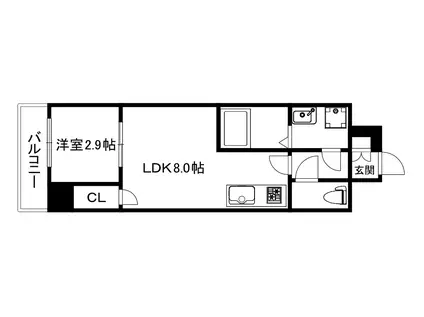 GARDENIA城北公園(1LDK/10階)の間取り写真