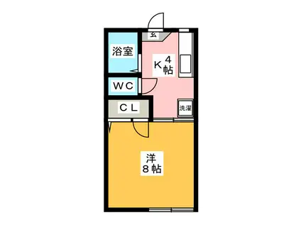 コートビレッジII(1K/1階)の間取り写真