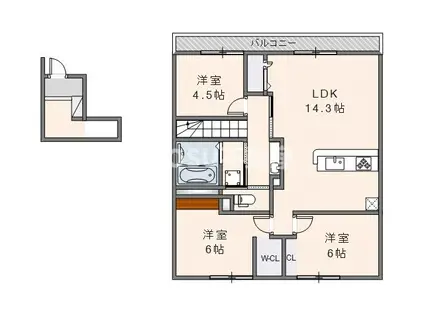 グルーヴィフィールド(3LDK/2階)の間取り写真