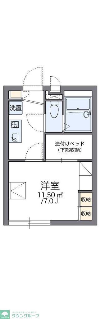 レオパレスラ メゾン三郷(1K/1階)の間取り写真