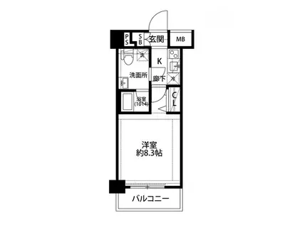 プレール・ドゥーク志村坂上II(1K/3階)の間取り写真