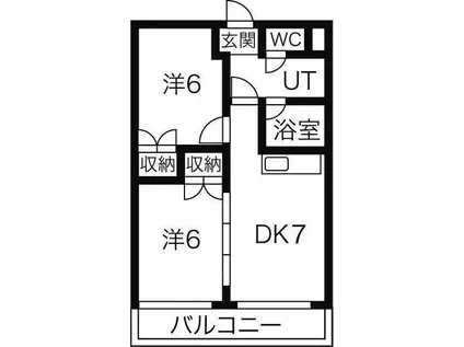 ヴォーネン南山鼻(2LDK/3階)の間取り写真