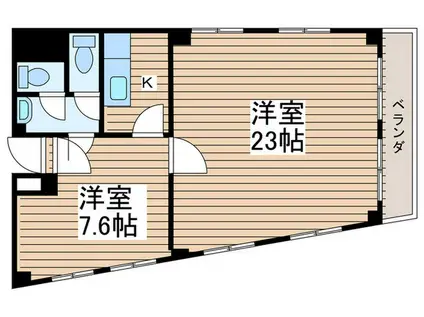 勝どきビル(2K/3階)の間取り写真