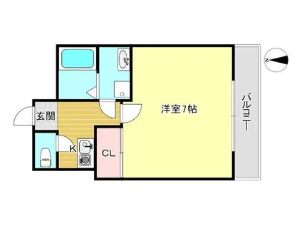 PUME HANA TERRACE(1K/2階)の間取り写真