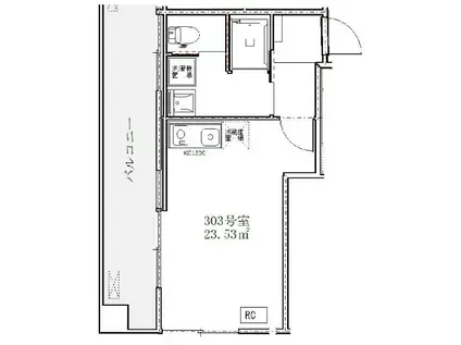 鈴木ビル(ワンルーム/3階)の間取り写真