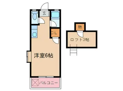 セーヌ香椎東(ワンルーム/2階)の間取り写真