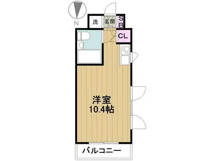 イプセ蒲田ウエスト北棟(ワンルーム/2階)の間取り写真