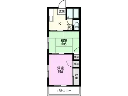 コーポ江森(2K/3階)の間取り写真