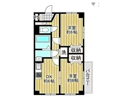 レフォール登戸(2DK/1階)の間取り写真