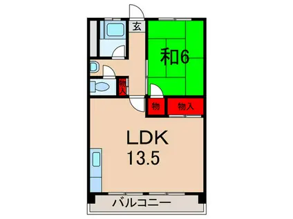 三沢ビル(1LDK/1階)の間取り写真