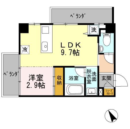 HOUSE TAGAWA(1LDK/2階)の間取り写真