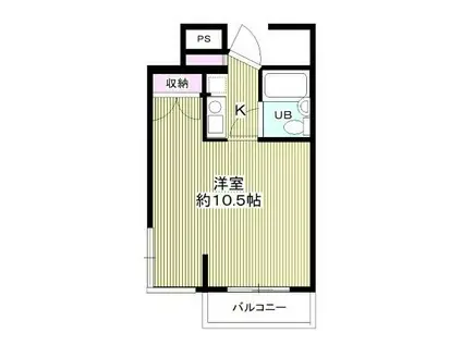 メゾン市川(ワンルーム/3階)の間取り写真