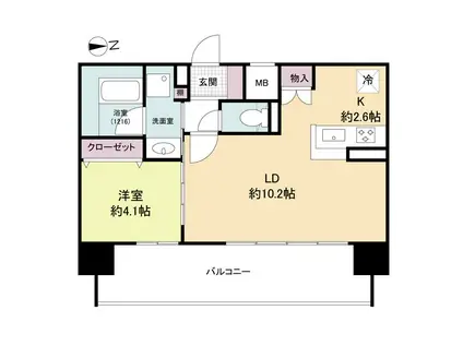 ソルレヴェンテ新梅田(1LDK/12階)の間取り写真