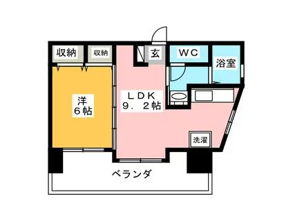 グランデュールマンション(1LDK/2階)の間取り写真