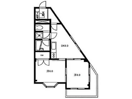 クレメゾン天沼(2DK/2階)の間取り写真