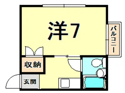 ヴェントバーゼ(1K/2階)の間取り写真