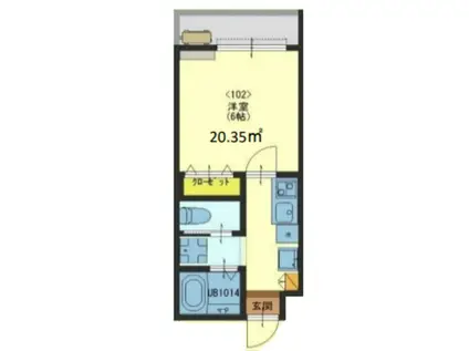 ガーデンヒルズ東浦和(1K/1階)の間取り写真