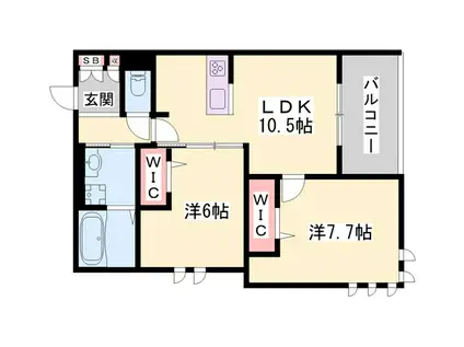 RAINBOW(2LDK/2階)の間取り写真