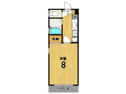 マーキュリー(1K/2階)の間取り写真