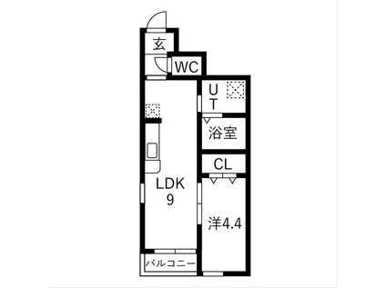 サンテラス郡山(1LDK/1階)の間取り写真