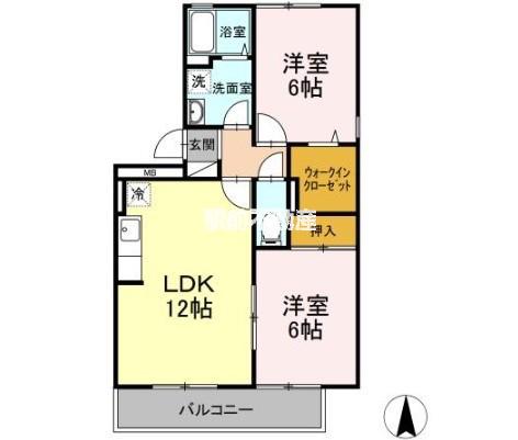 マーサリヴェール(2LDK/3階)の間取り写真