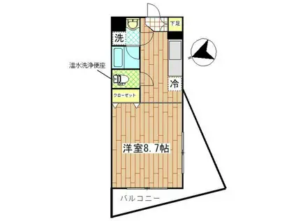 サンフィールVII(1K/2階)の間取り写真