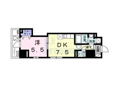 アドヴァンス美ツ矢(1DK/3階)の間取り写真