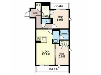 コスモメゾン(2LDK/2階)の間取り写真