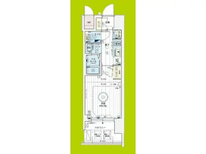 エステムコート難波サウスプレイスVIIIハイド(1K/6階)の間取り写真