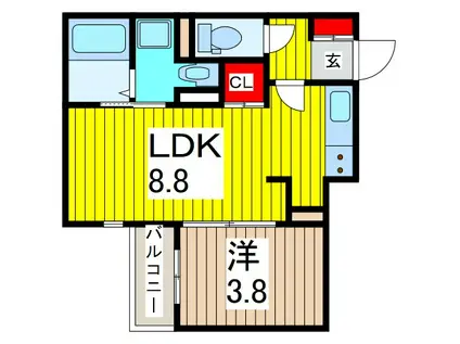 グランアレグリア西川口(1LDK/2階)の間取り写真
