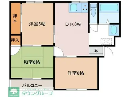 ローズマリーヒルズ(3DK/3階)の間取り写真