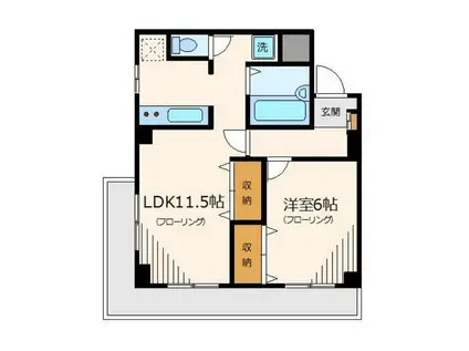 タウンコート本宿(1LDK/1階)の間取り写真