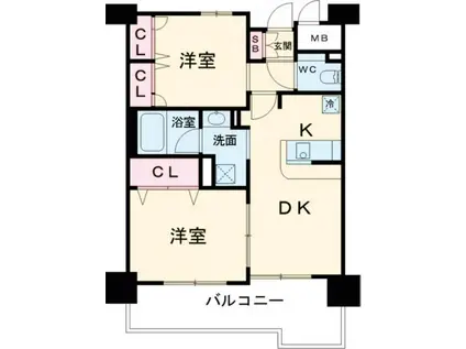 エステムコート神戸ハーバーランド前Vアクア(1SDK/10階)の間取り写真