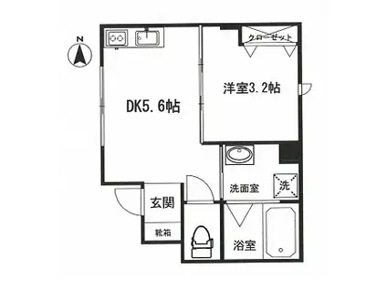 FORTRESS・S(1DK/1階)の間取り写真