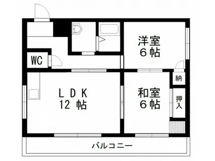 ステイⅠ伊福町(2LDK/1階)の間取り写真