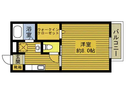 レジデンス貴船(1K/1階)の間取り写真