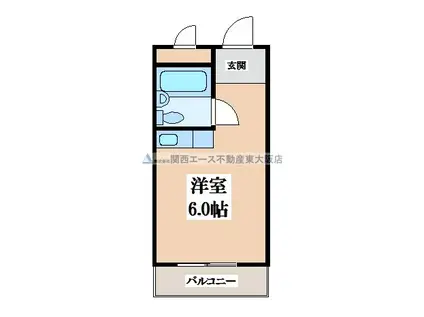 プレアール菱屋西(ワンルーム/4階)の間取り写真