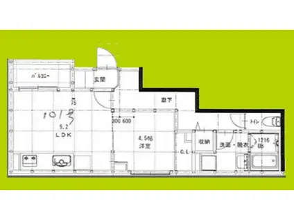 ヒーリンググレース高槻高西町B棟(1LDK/1階)の間取り写真