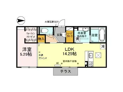 STELLA NOVE(1LDK/1階)の間取り写真