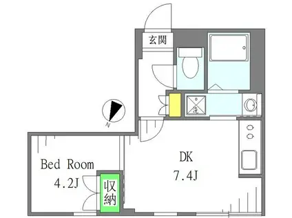 LAPIS西新宿五丁目(1DK/4階)の間取り写真