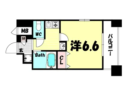 ESTEMCOURT新神戸エリタージュ(1K/5階)の間取り写真