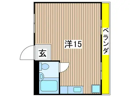 音聞ハイツ(ワンルーム/4階)の間取り写真