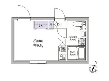 アトリオフラッツ西池袋(ワンルーム/2階)の間取り写真