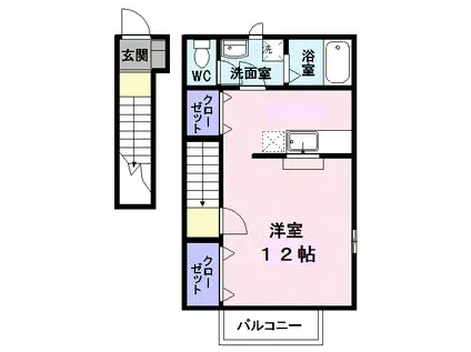 サンシャイン アヴェニュー(ワンルーム/2階)の間取り写真