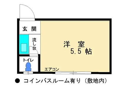 建部アパート B棟(ワンルーム/2階)の間取り写真