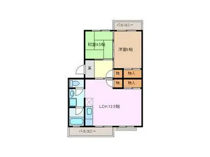 江場ハイツ(2LDK/3階)の間取り写真