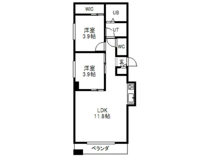 F013(2LDK/10階)の間取り写真