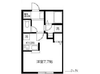 S・シャトル(ワンルーム/2階)の間取り写真